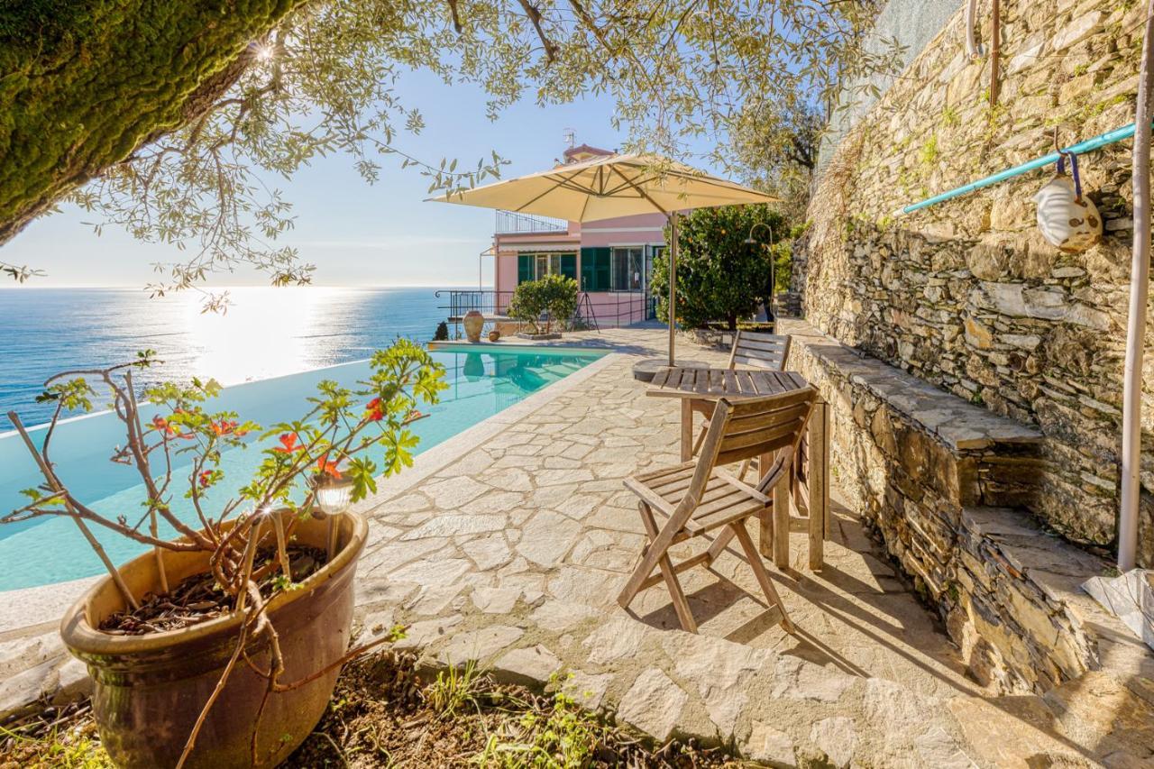 Casaviva - Ampio Trilocale Vista Mare Con Piscina - Pieve Alta Apartment Pieve Ligure Ngoại thất bức ảnh