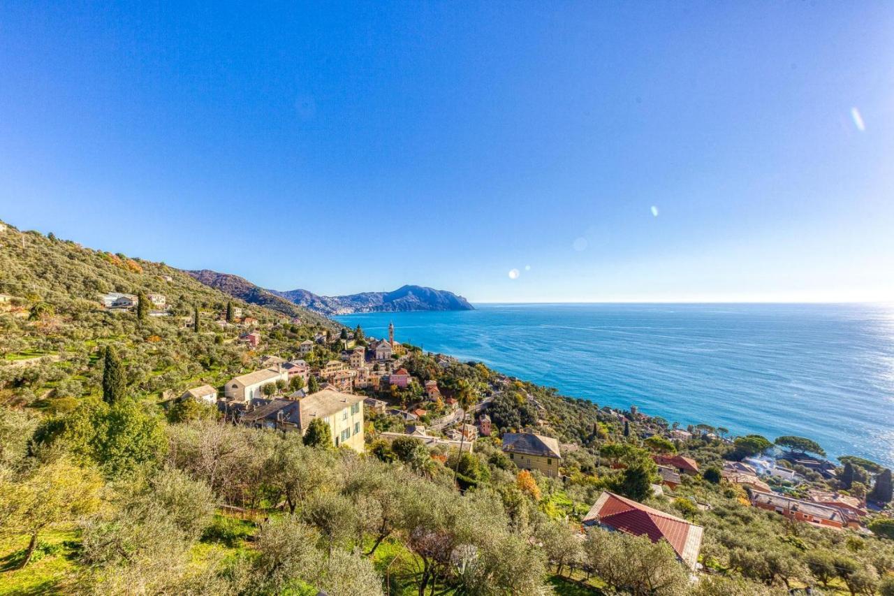 Casaviva - Ampio Trilocale Vista Mare Con Piscina - Pieve Alta Apartment Pieve Ligure Ngoại thất bức ảnh