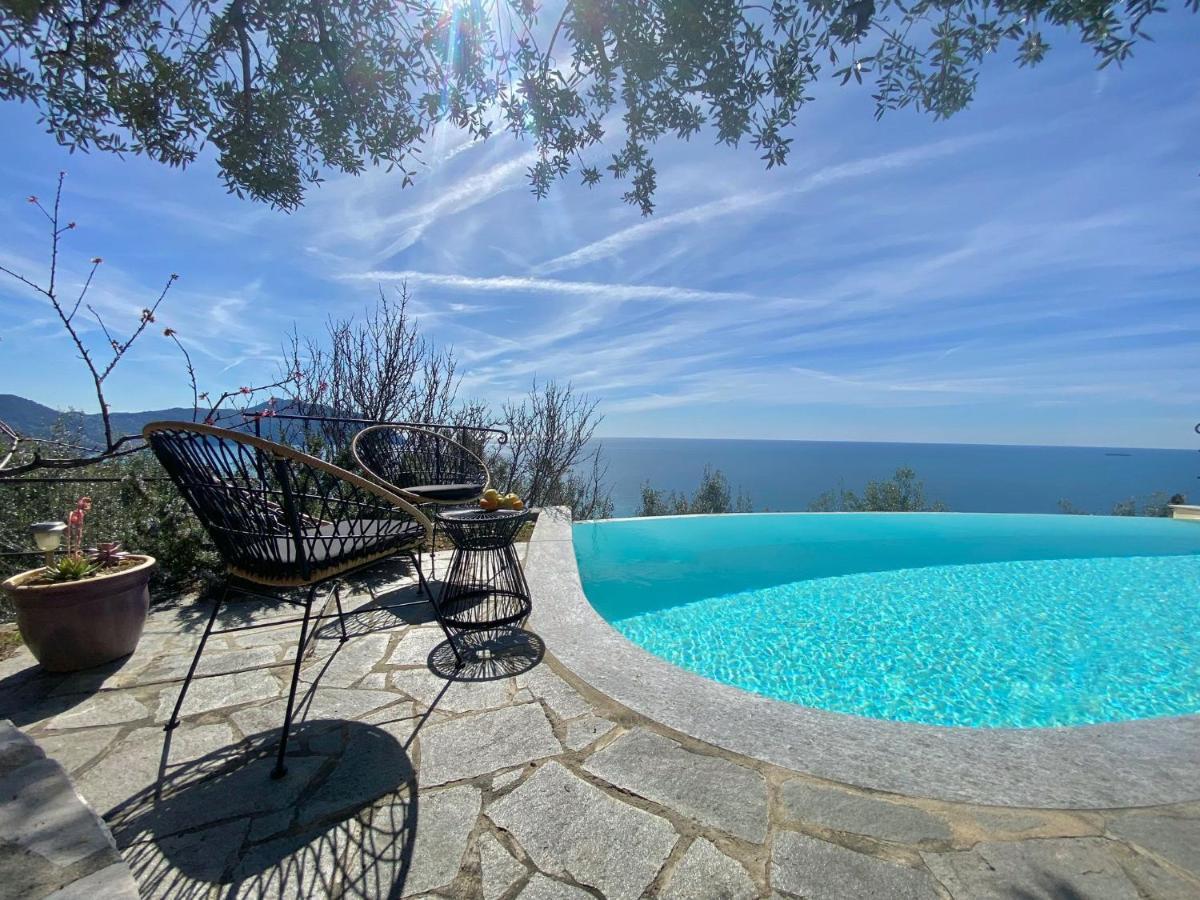 Casaviva - Ampio Trilocale Vista Mare Con Piscina - Pieve Alta Apartment Pieve Ligure Ngoại thất bức ảnh