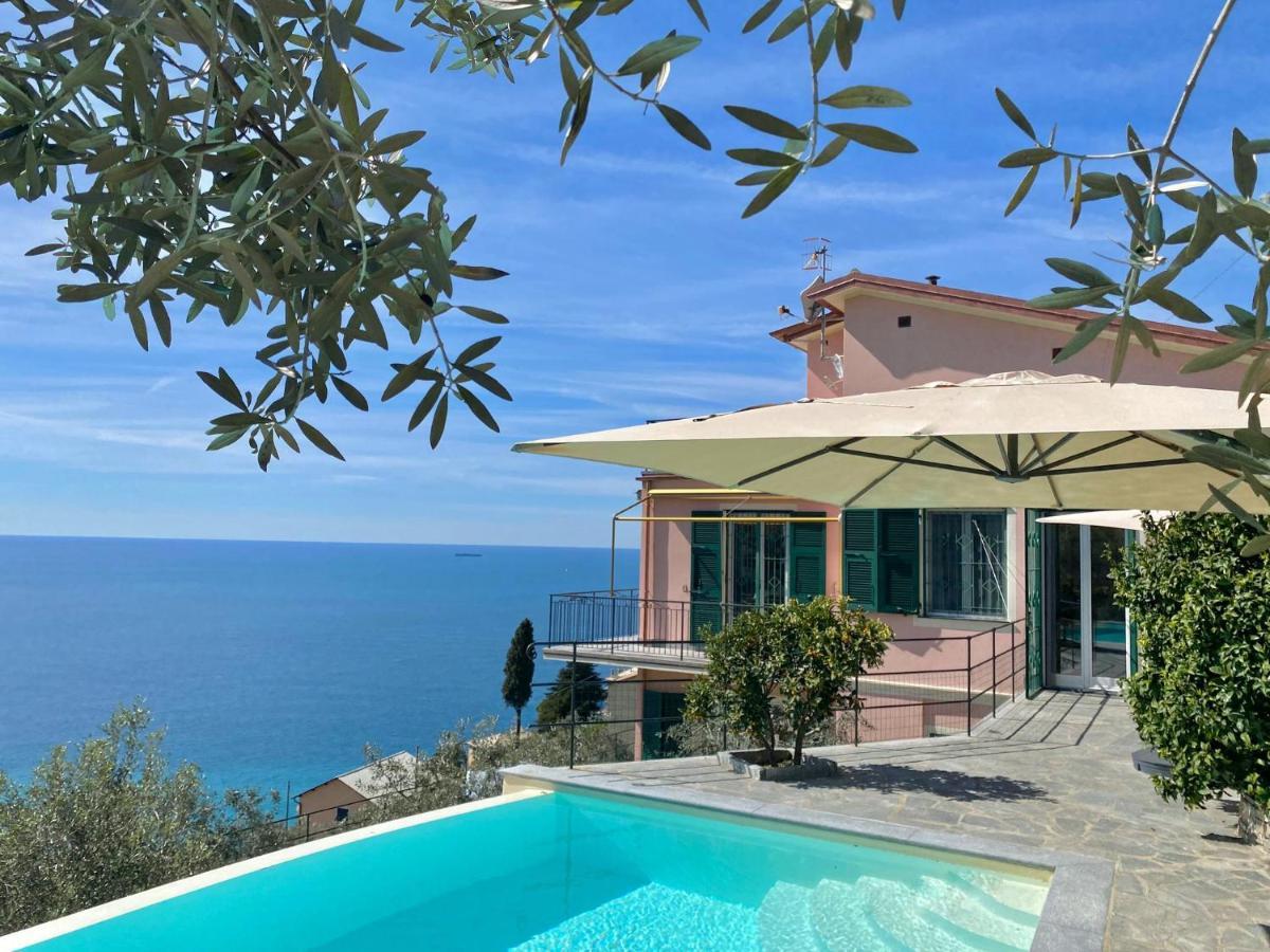 Casaviva - Ampio Trilocale Vista Mare Con Piscina - Pieve Alta Apartment Pieve Ligure Ngoại thất bức ảnh