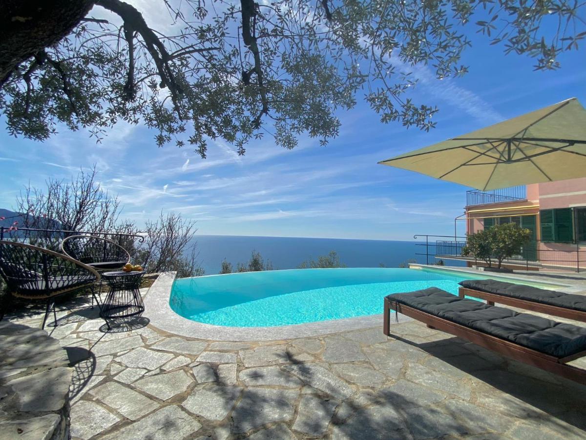 Casaviva - Ampio Trilocale Vista Mare Con Piscina - Pieve Alta Apartment Pieve Ligure Ngoại thất bức ảnh